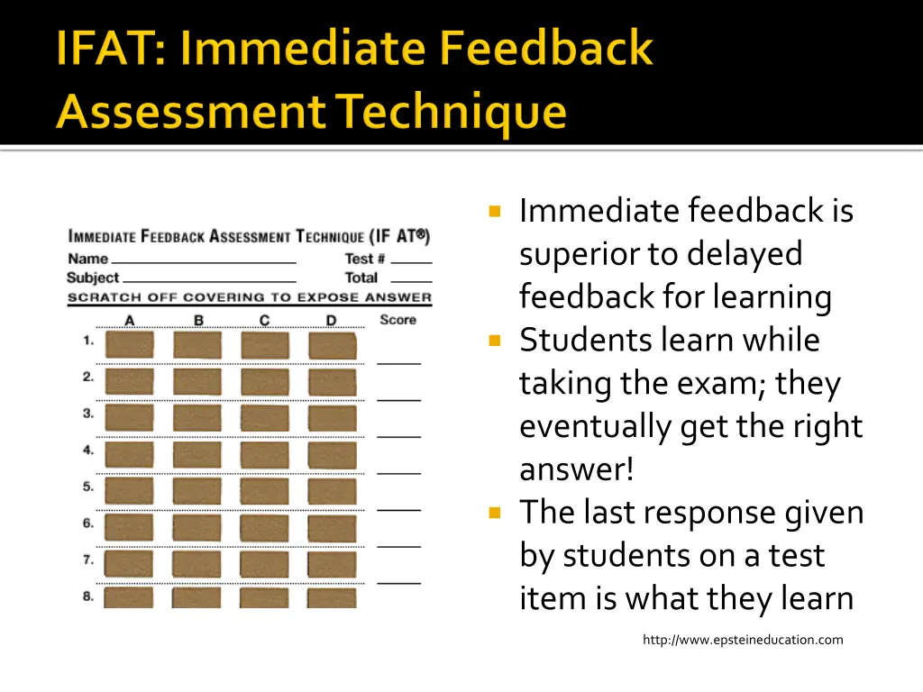 immediate feedback is superior to delayed