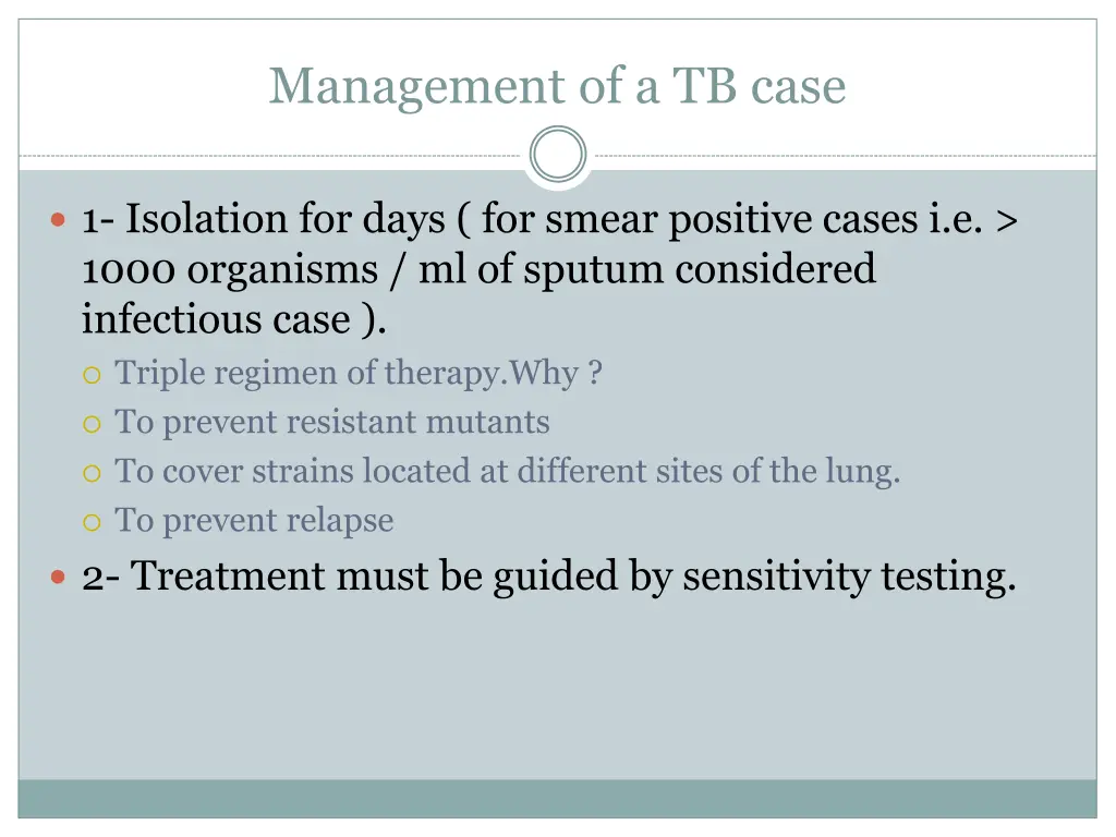 management of a tb case