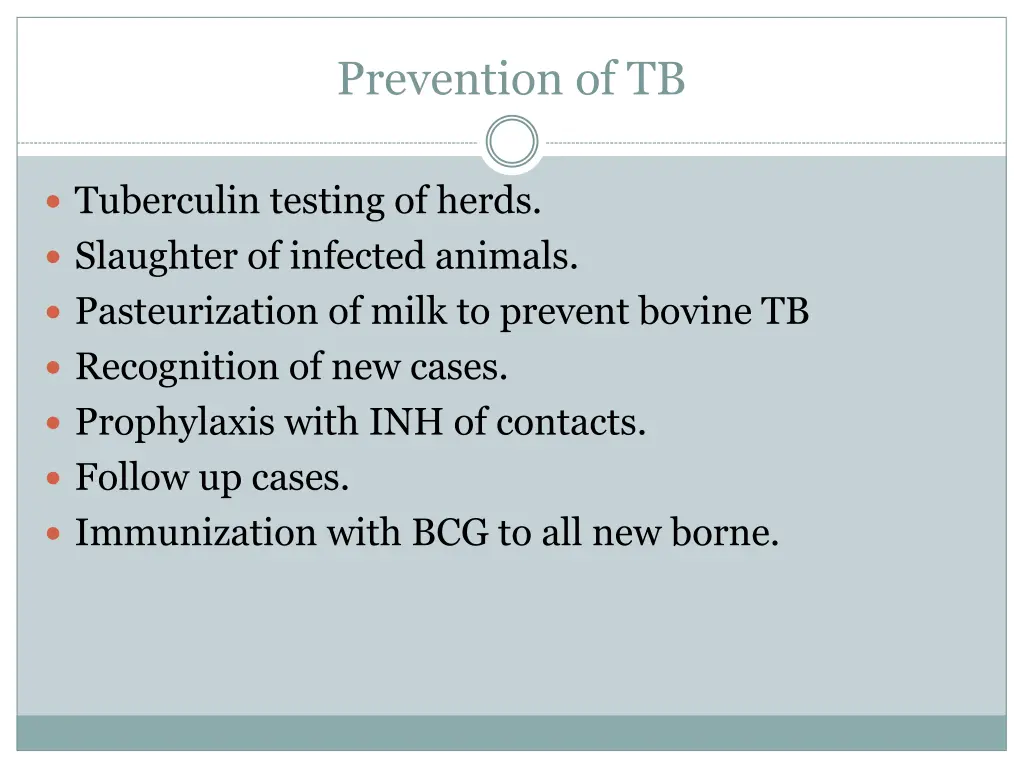 prevention of tb