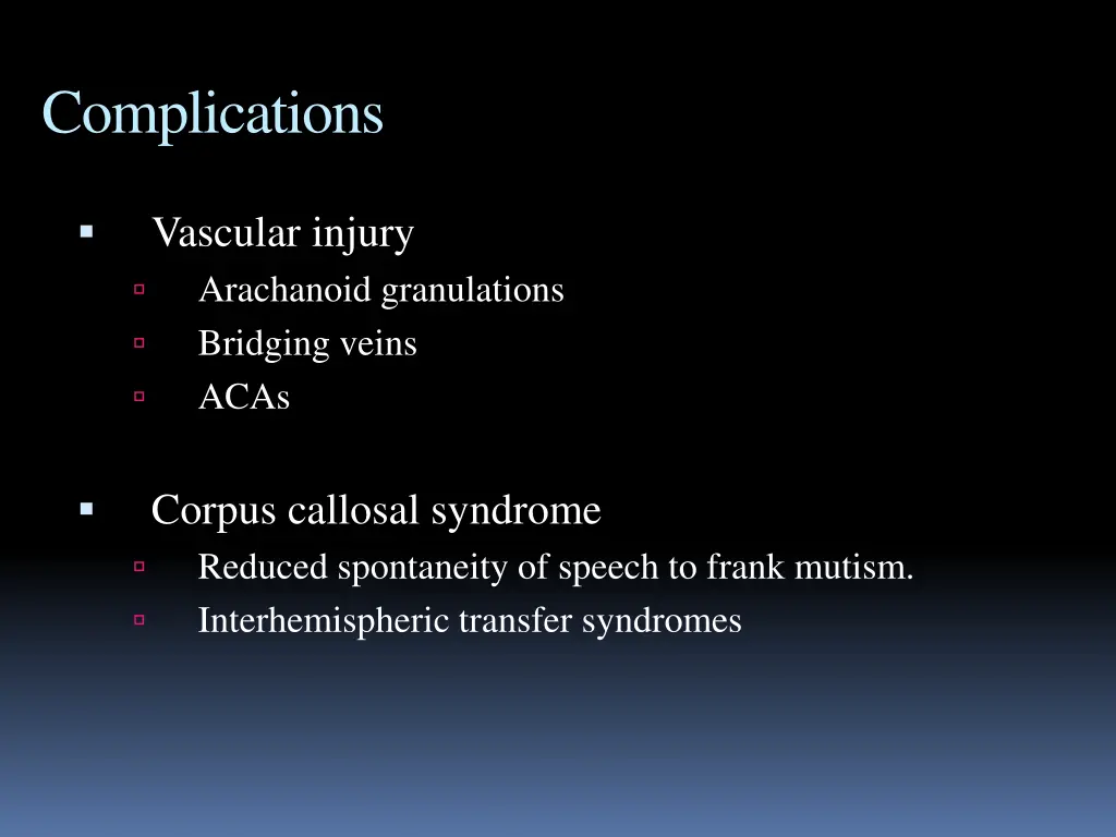 complications