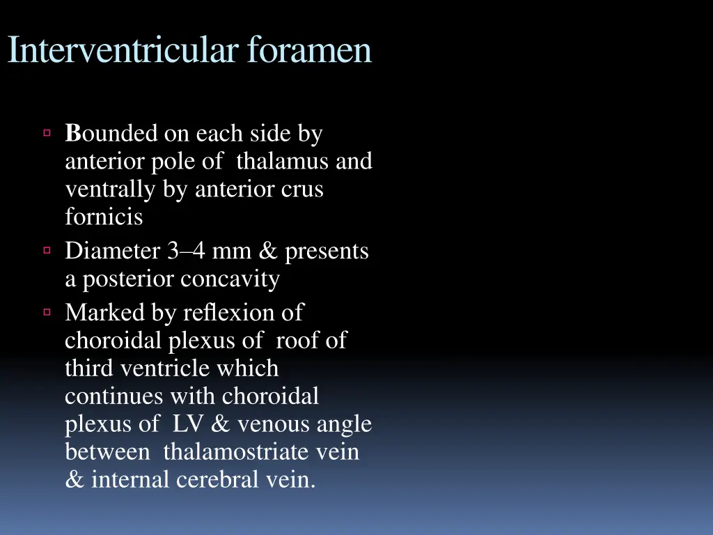 interventricular foramen