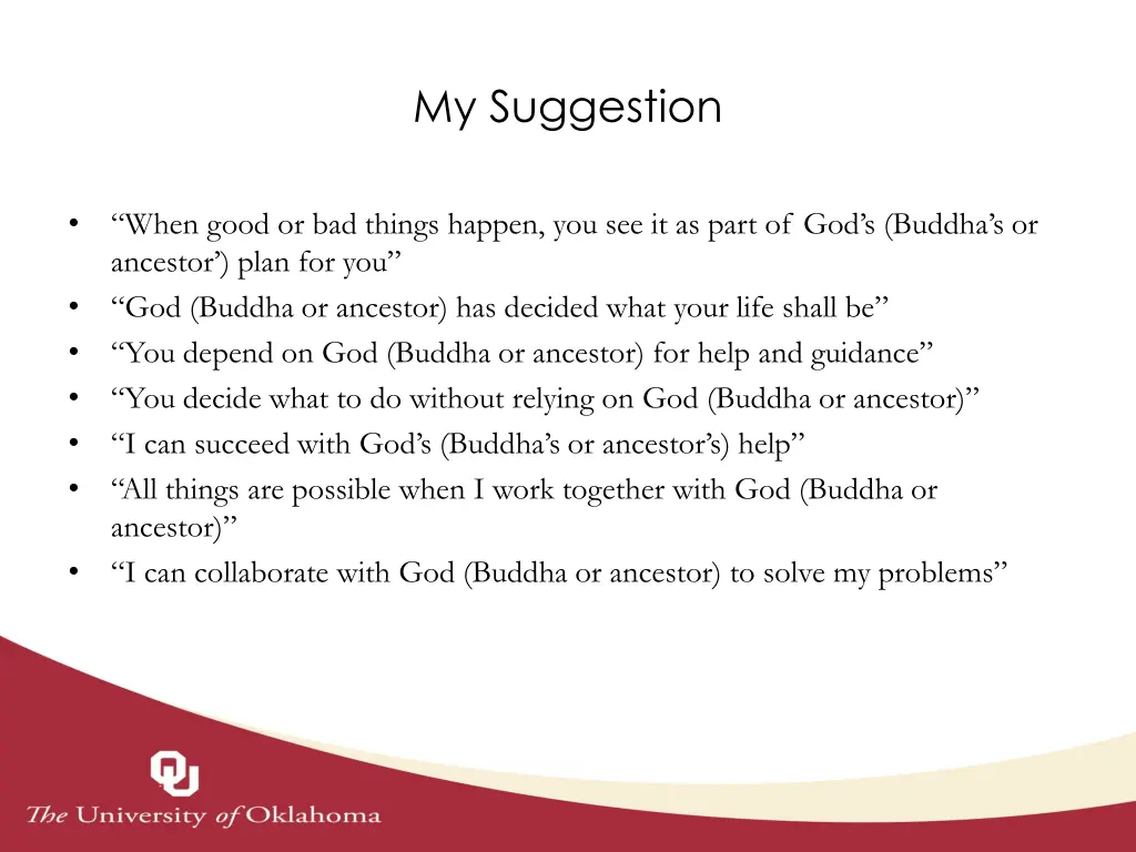 my suggestion