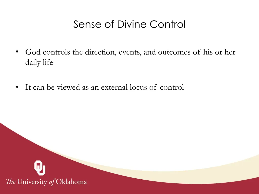 sense of divine control