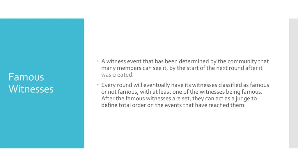 a witness event that has been determined