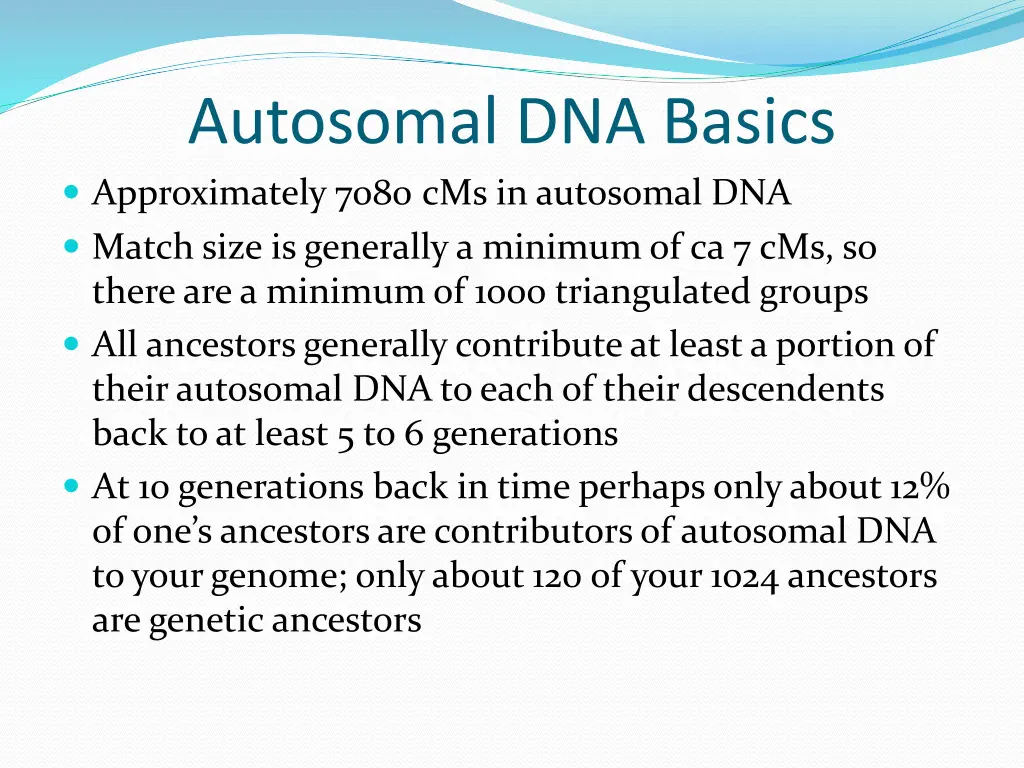 autosomal dna basics approximately 7080