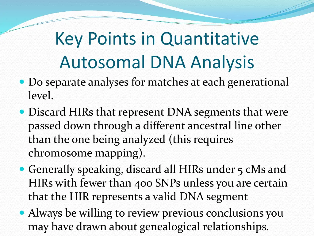 key points in quantitative autosomal dna analysis 1