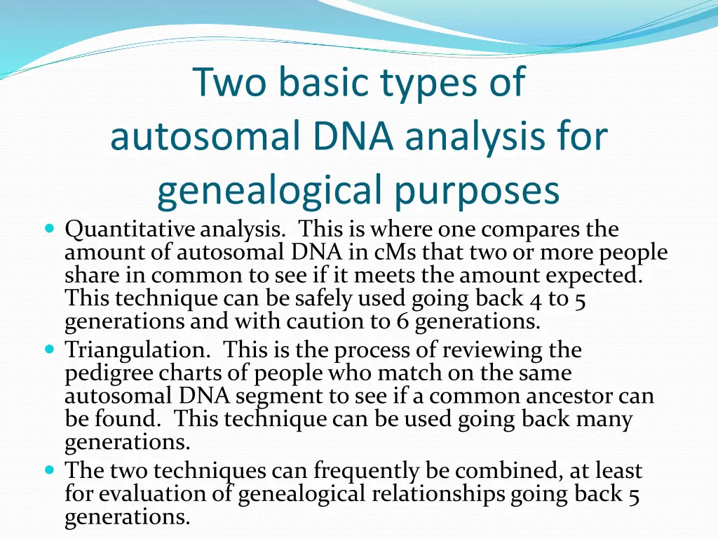 two basic types of autosomal dna analysis