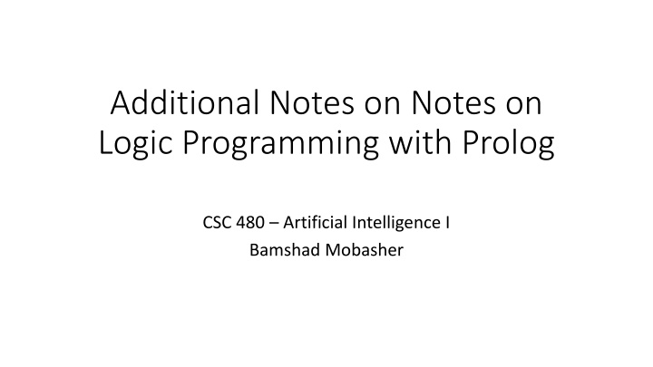 additional notes on notes on logic programming
