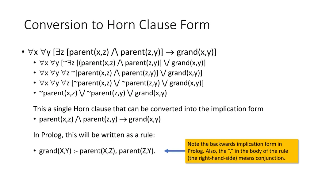 conversion to horn clause form 1