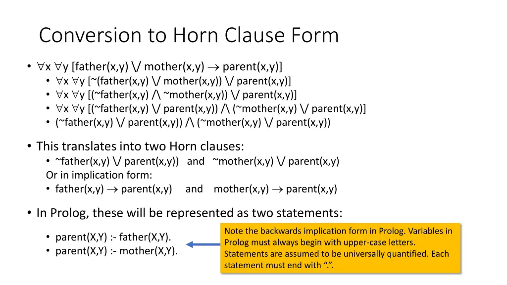 conversion to horn clause form