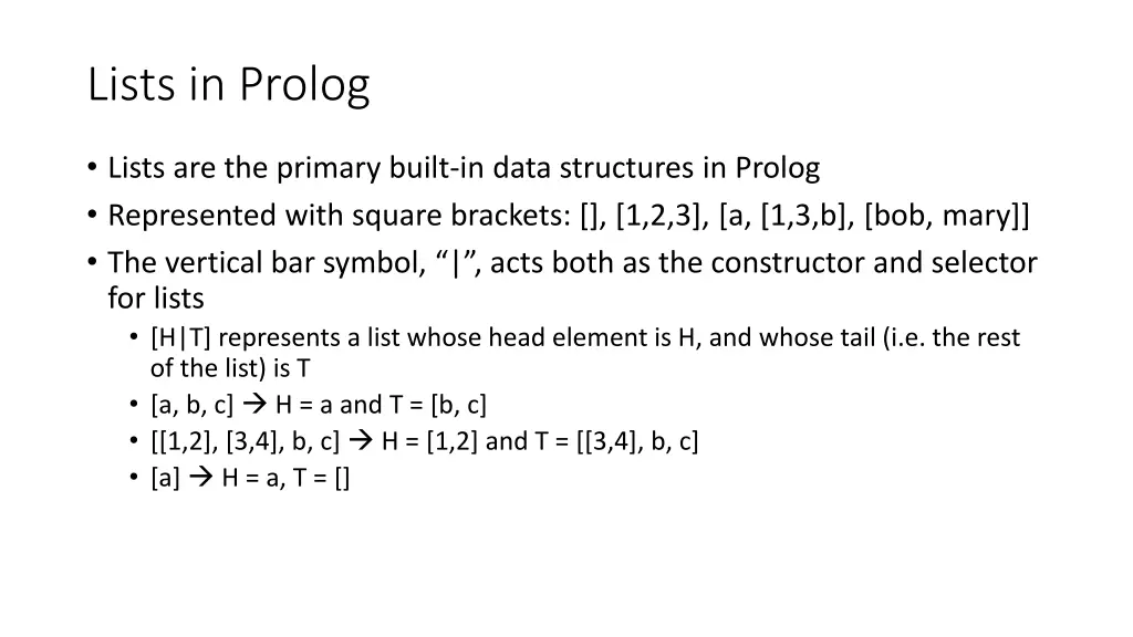 lists in prolog