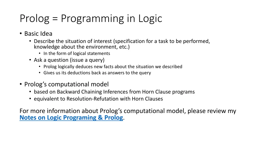 prolog programming in logic 1