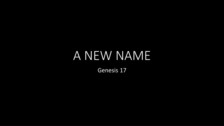 a new name