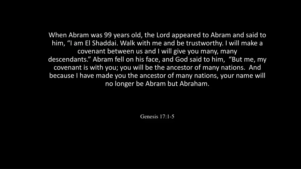 when abram was 99 years old the lord appeared 1