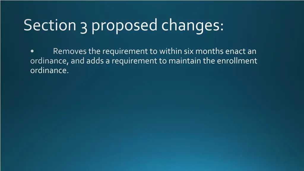 section 3 proposed changes
