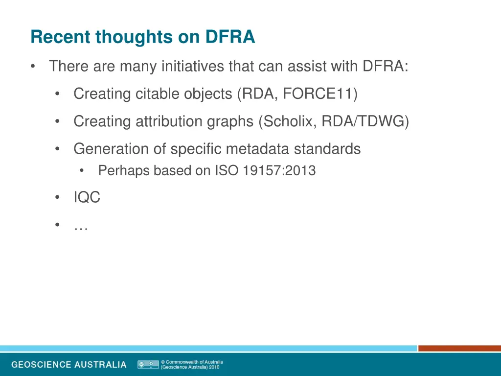 recent thoughts on dfra