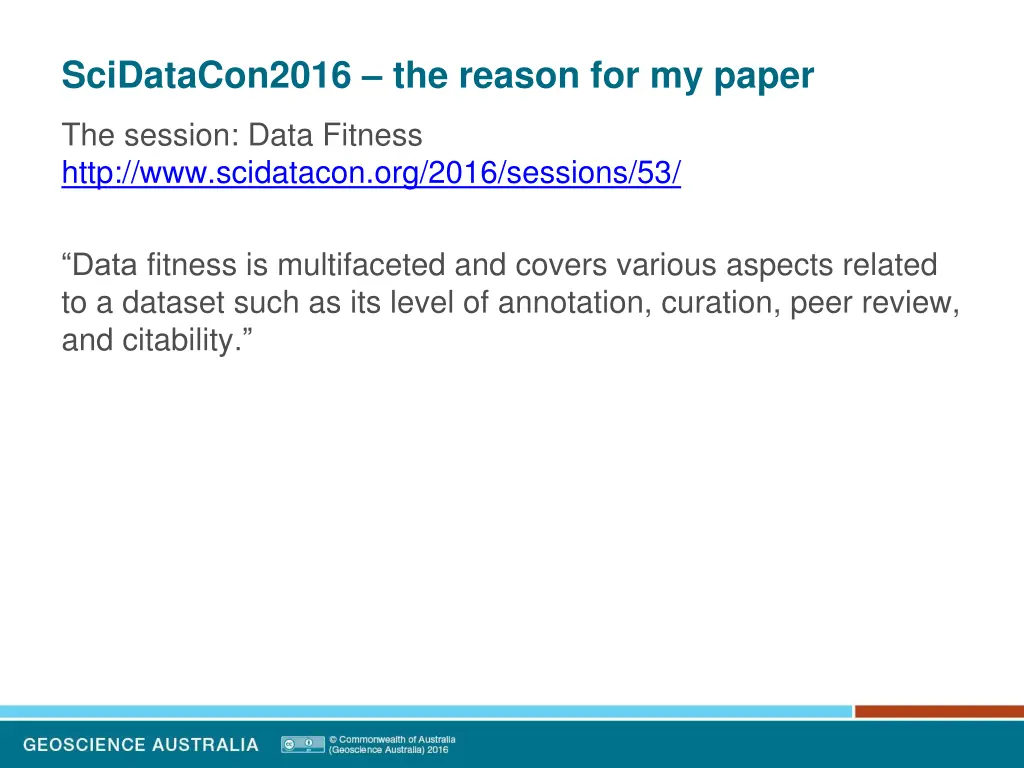 scidatacon2016 the reason for my paper