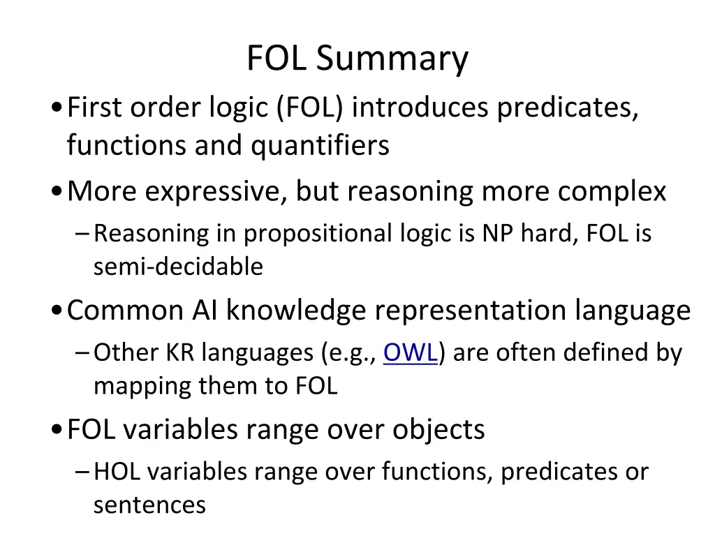 fol summary