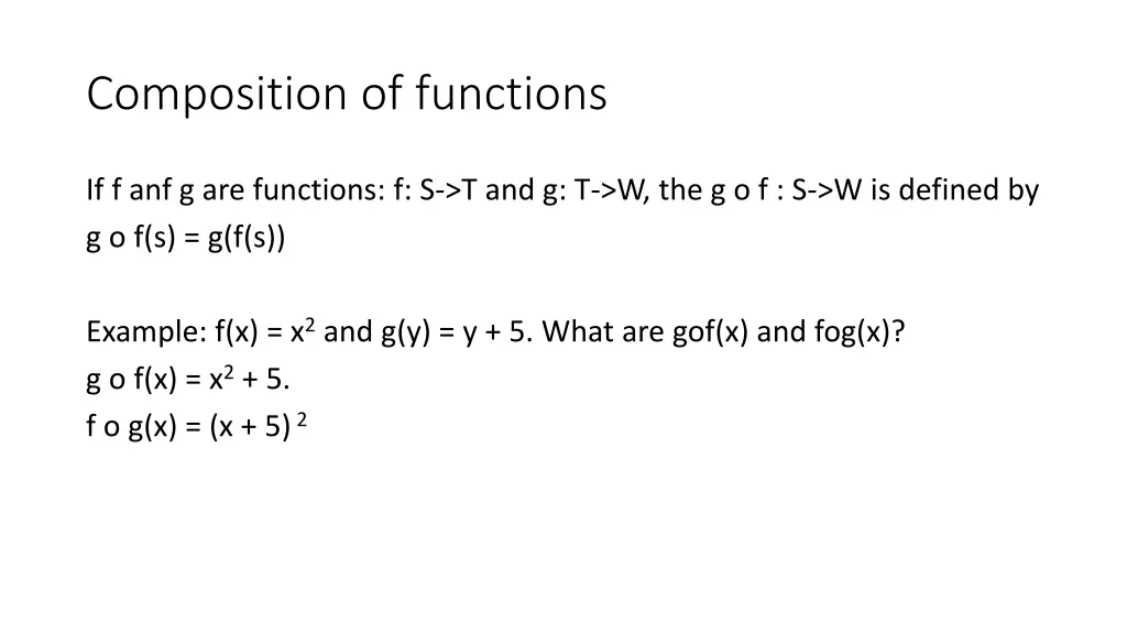 composition of functions