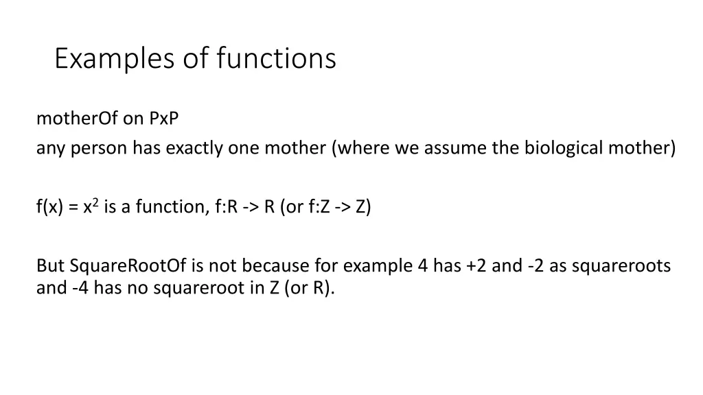 examples of functions