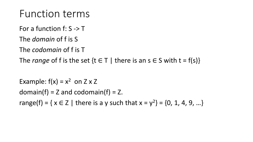 function terms