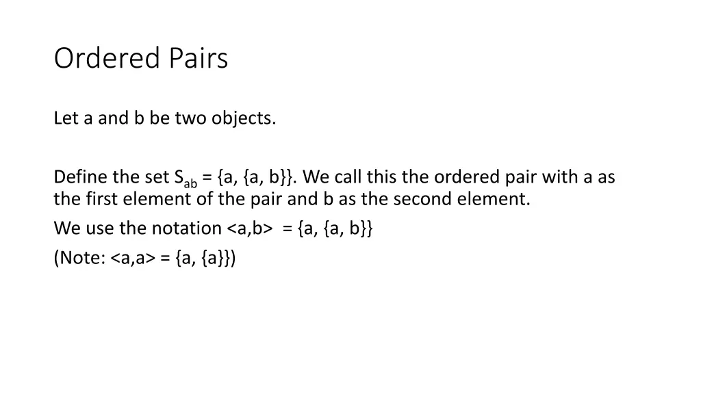 ordered pairs