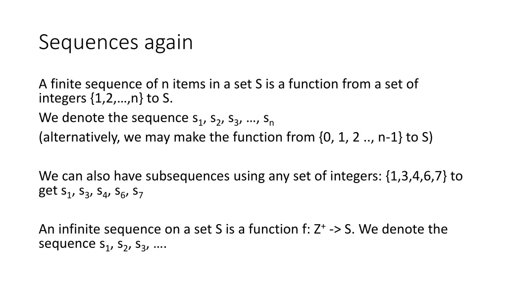 sequences again