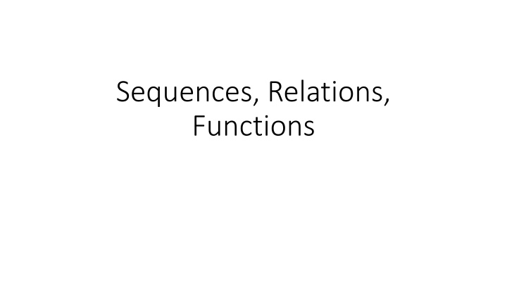 sequences relations functions