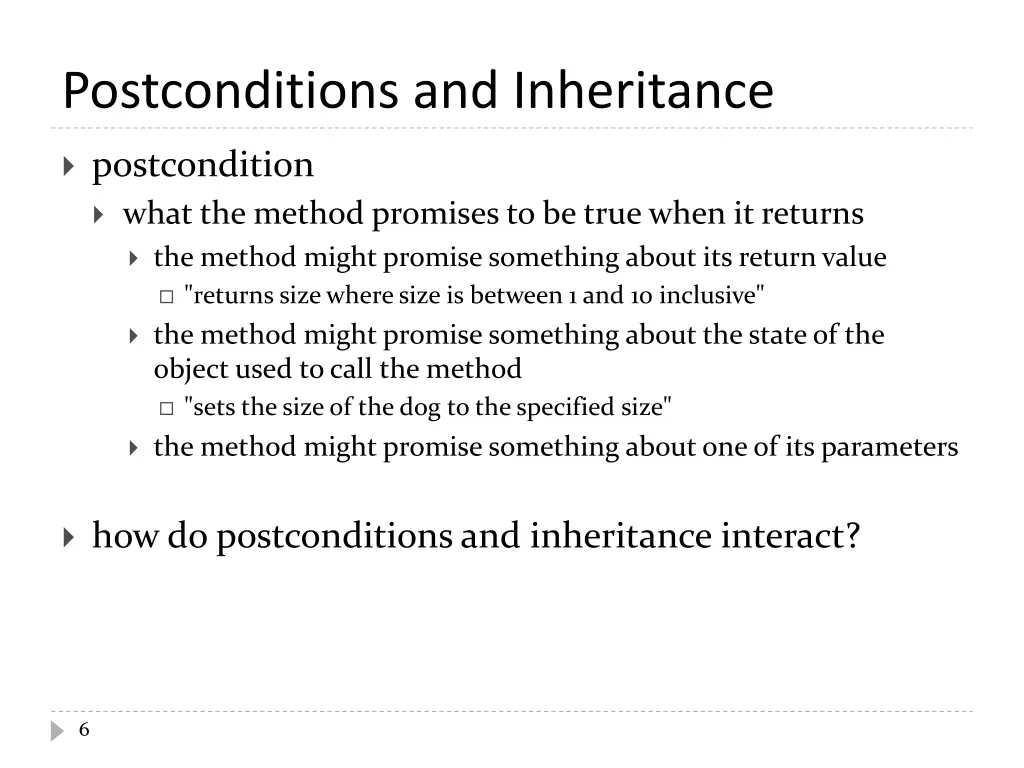 postconditions and inheritance