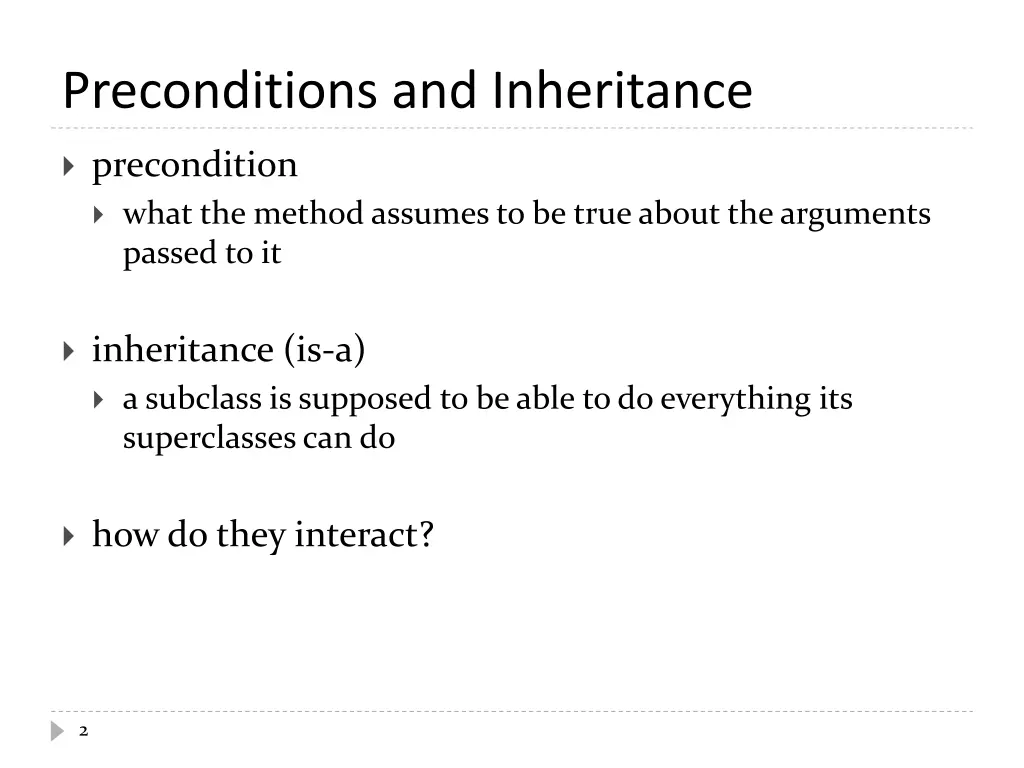 preconditions and inheritance