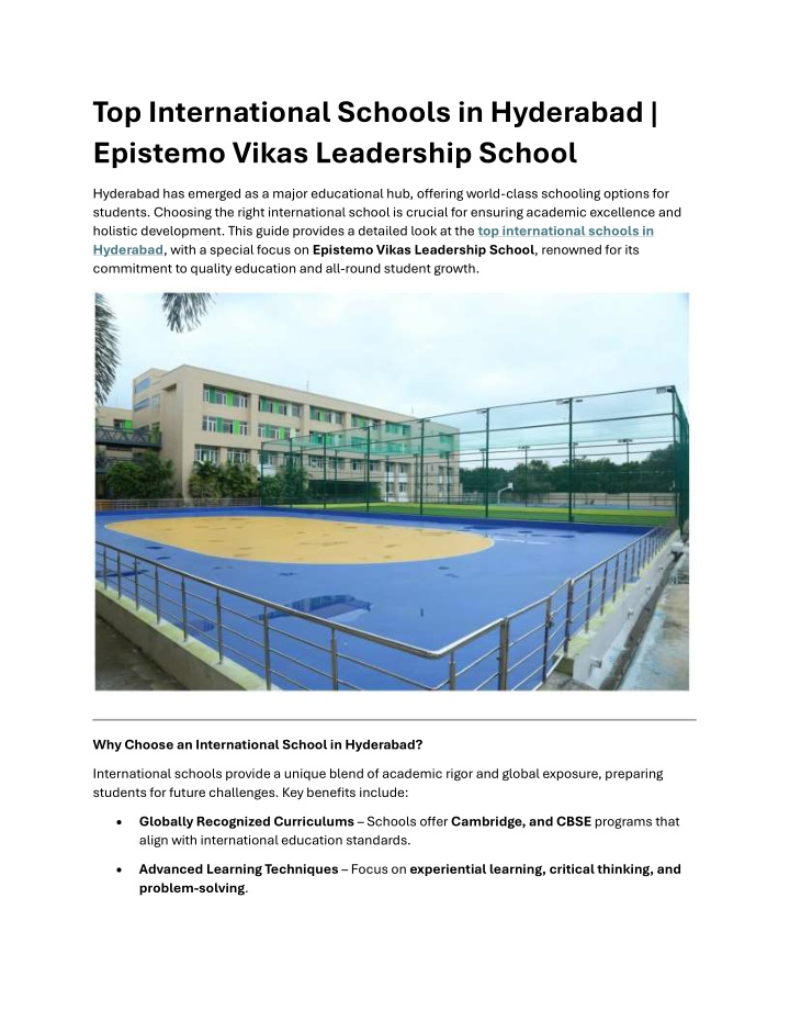 top international schools in hyderabad epistemo