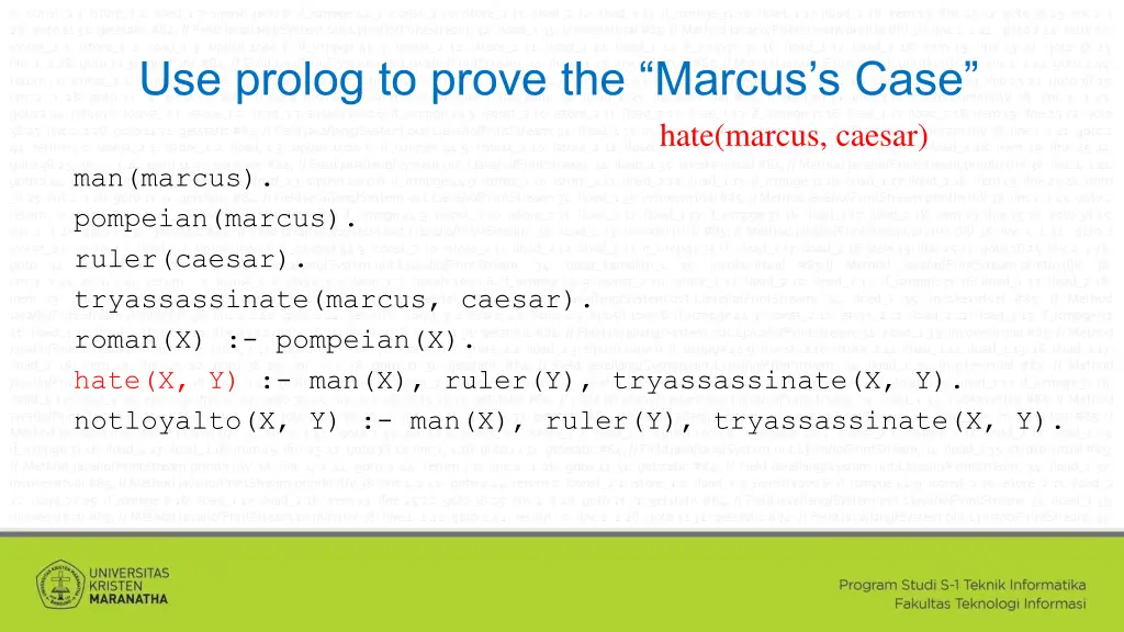 use prolog to prove the marcus s case