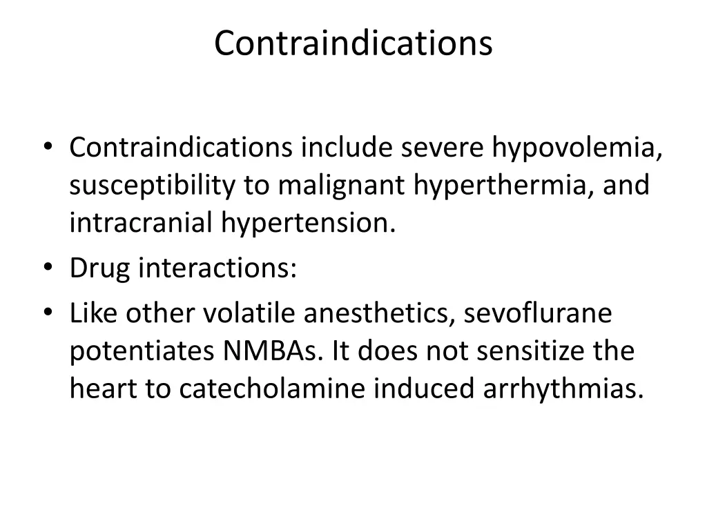 contraindications