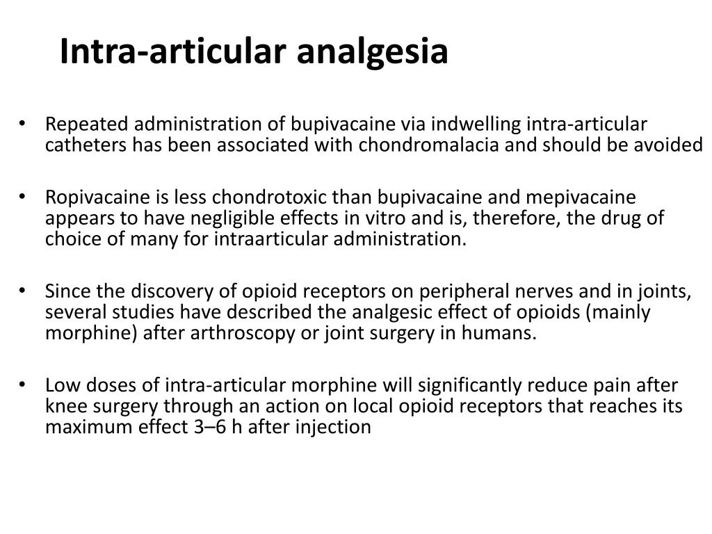 intra articular analgesia 1