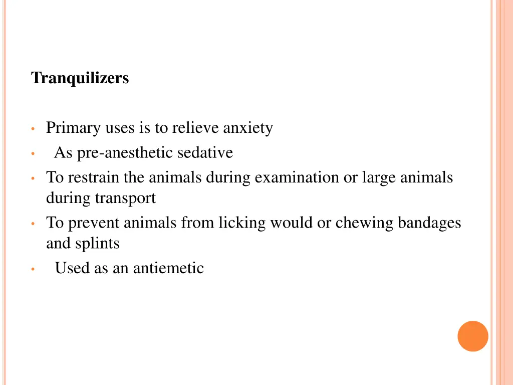 tranquilizers
