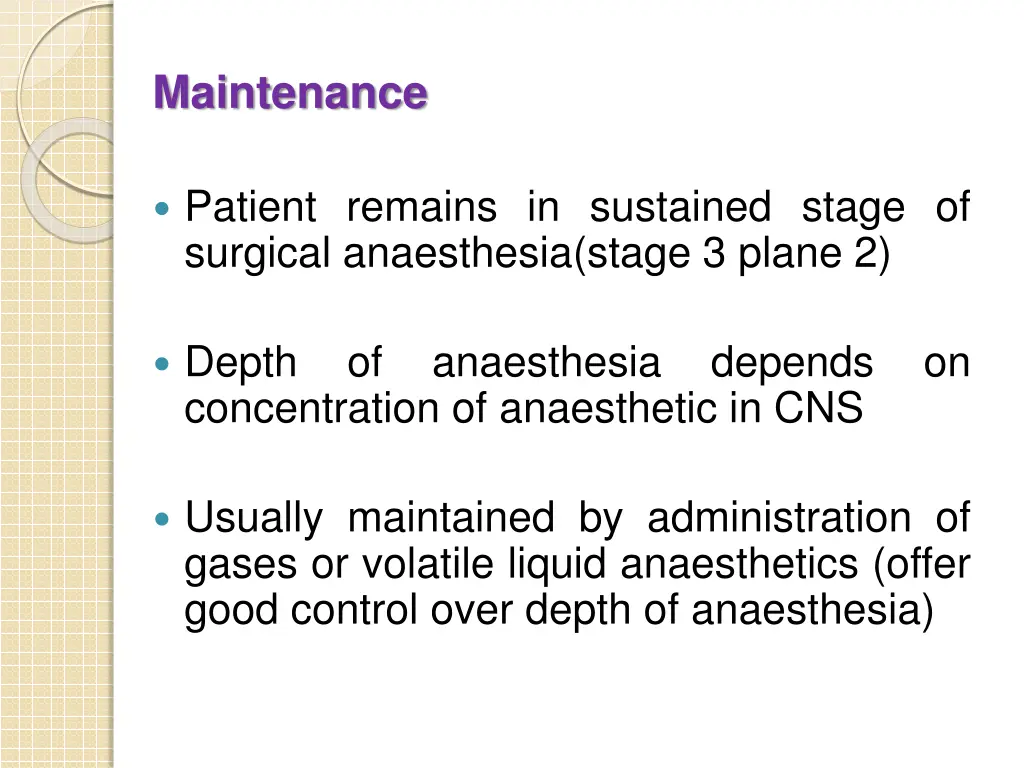 maintenance