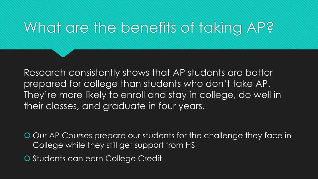 what are the benefits of taking ap