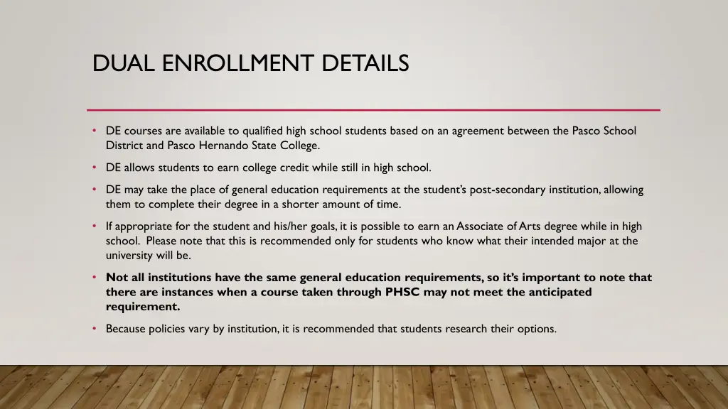 dual enrollment details
