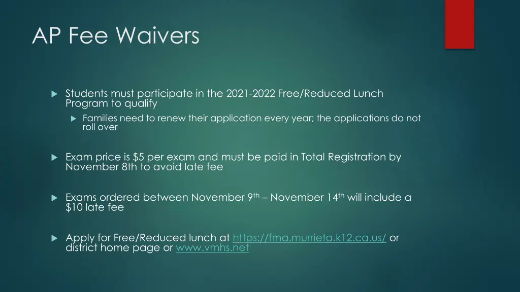 ap fee waivers