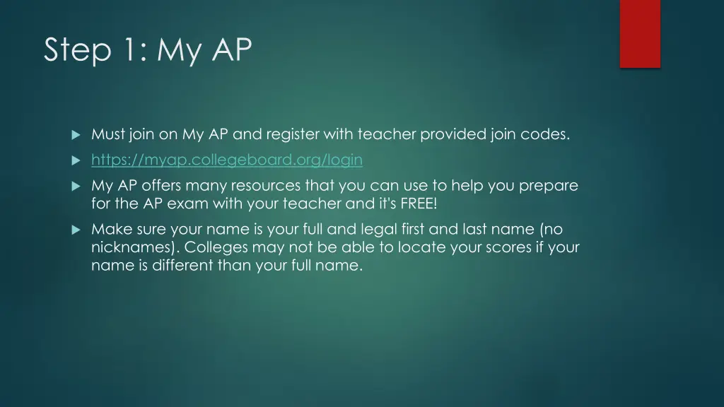 step 1 my ap