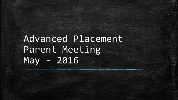 advanced placement parent meeting may 2016