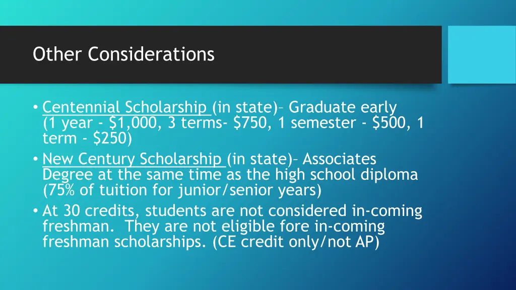 other considerations