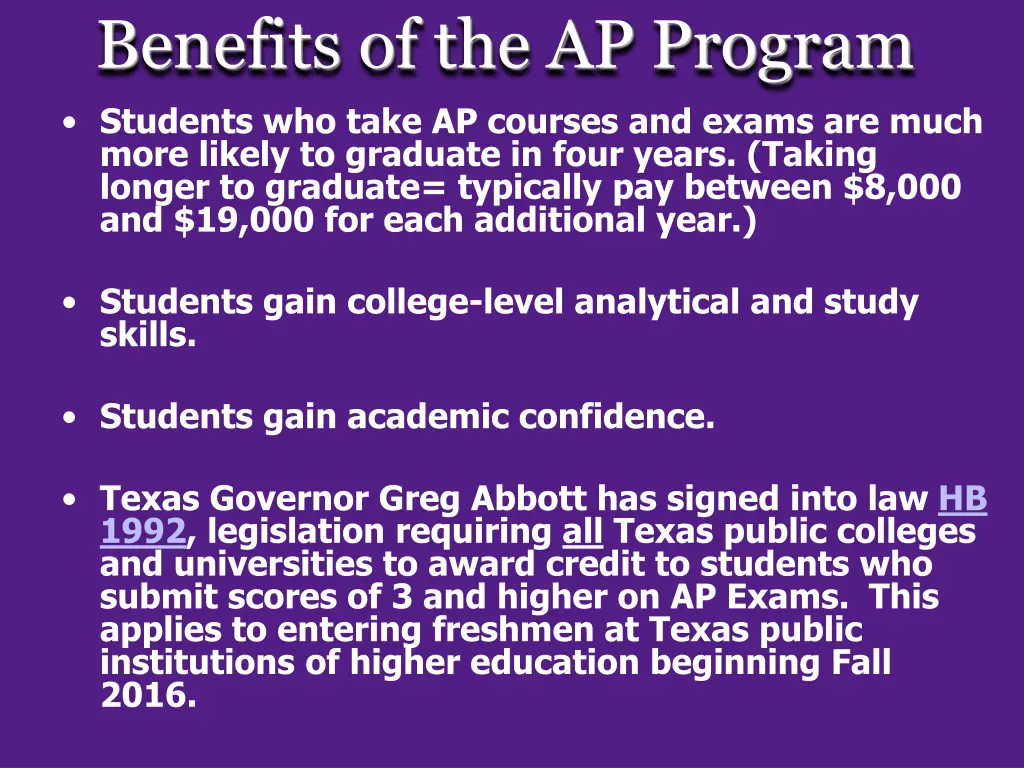 benefits of the ap program students who take