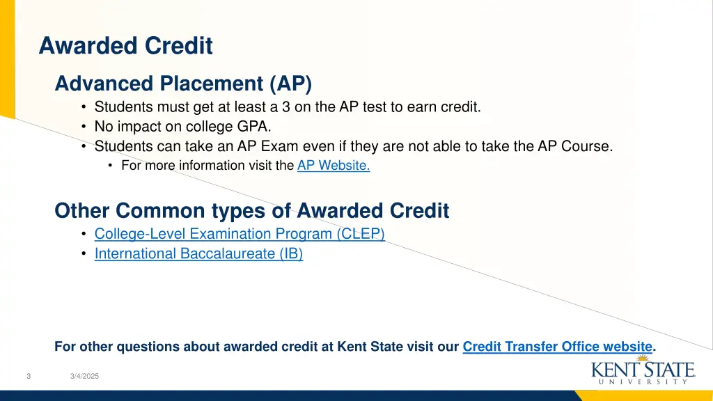 awarded credit
