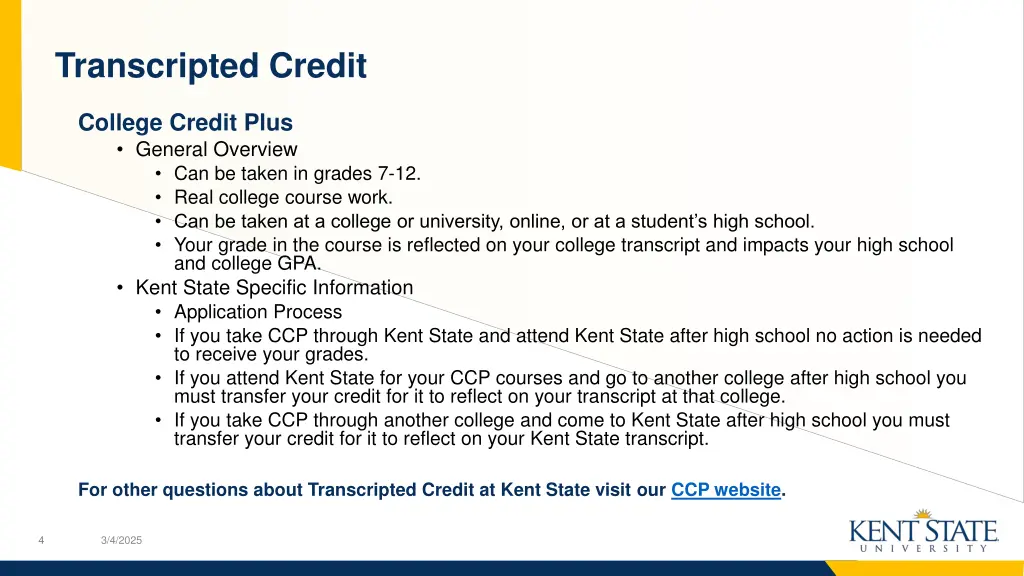 transcripted credit