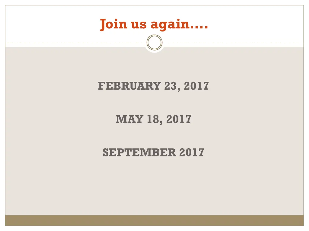 join us again