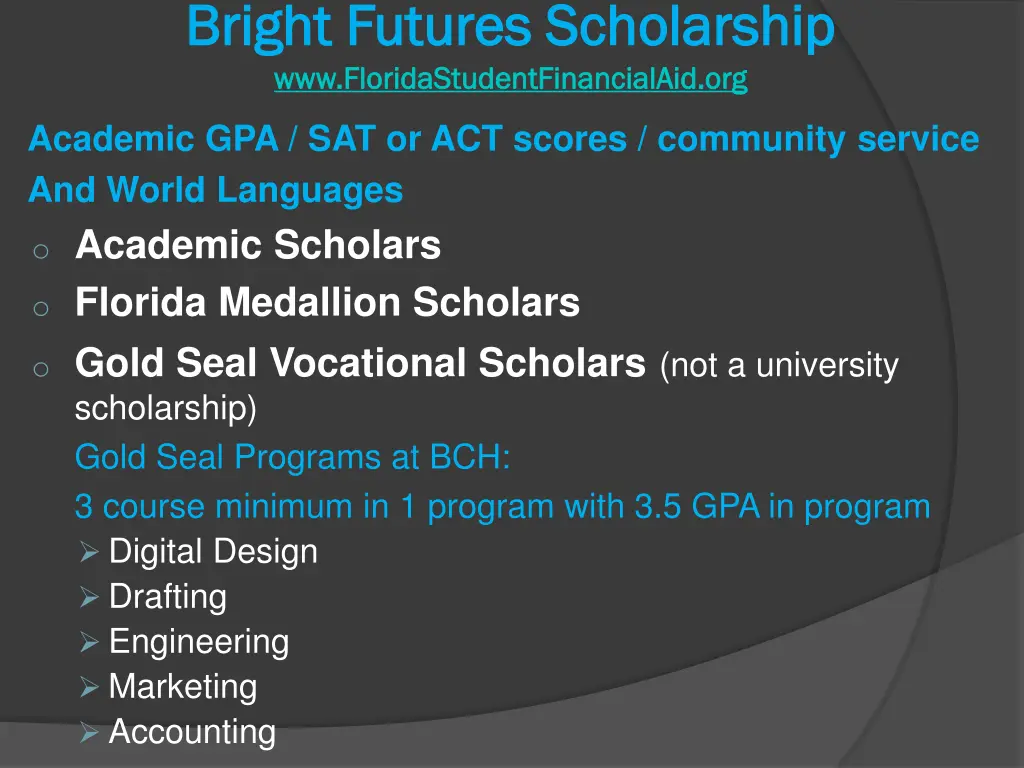 bright futures scholarship bright futures