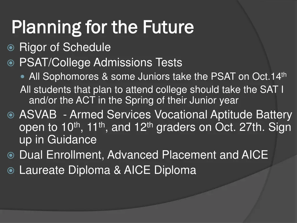 planning for the future planning for the future