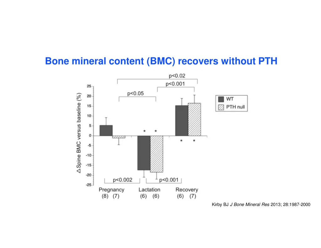 bone mineral content bmc recovers without pth