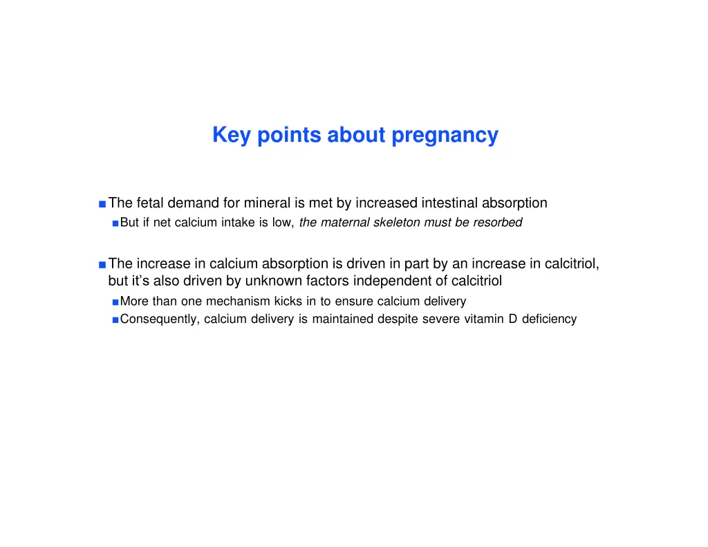 key points about pregnancy